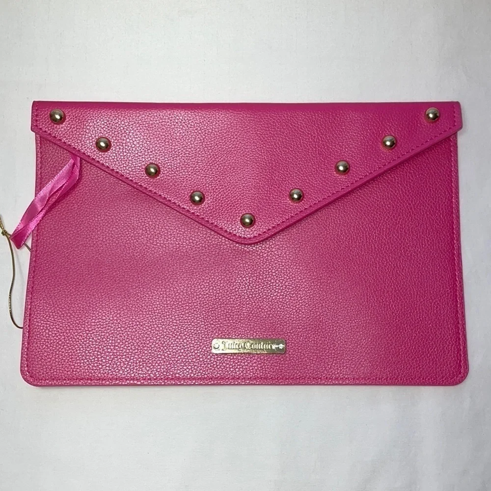 New Juicy Couture Pink with Gold Embellishments Clutch Handbag